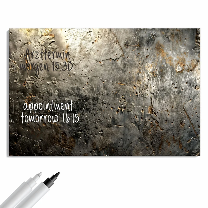 Metall Magnettafel - Zerfressenes Metall