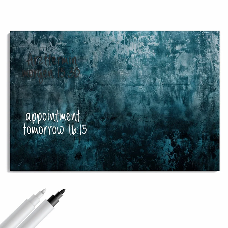 Metall Magnettafel - Petrolblaue Wand