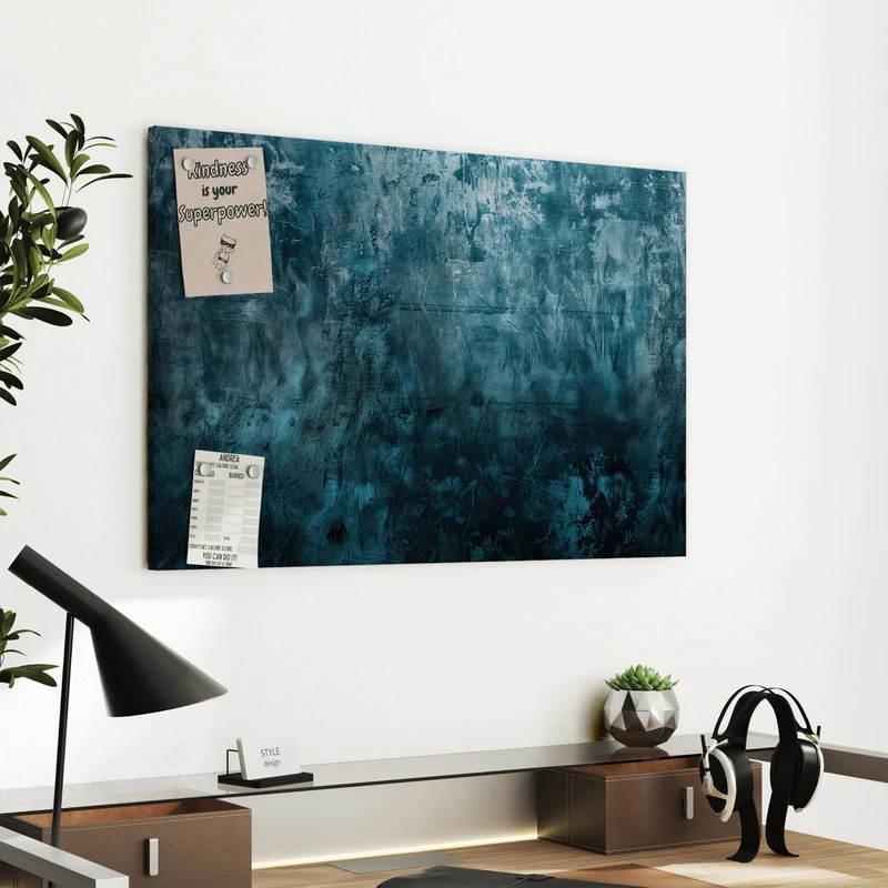 Metall Magnettafel - Petrolblaue Wand