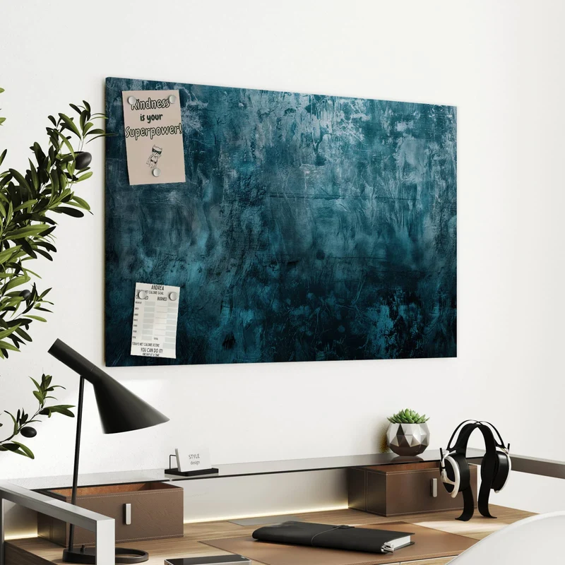 Metall Magnettafel - Petrolblaue Wand