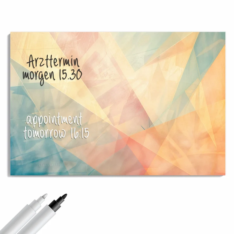Metall Magnettafel - Geometrie in Pastell