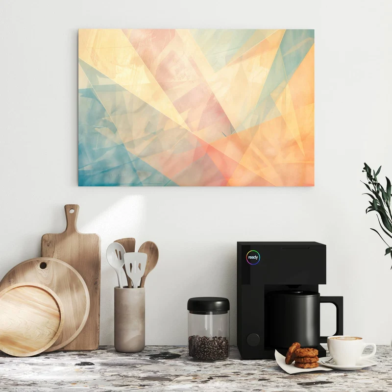 Metall Magnettafel - Geometrie in Pastell
