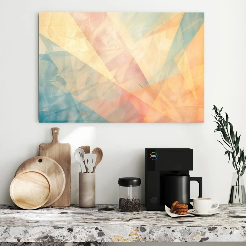 Metall Magnettafel - Geometrie in Pastell