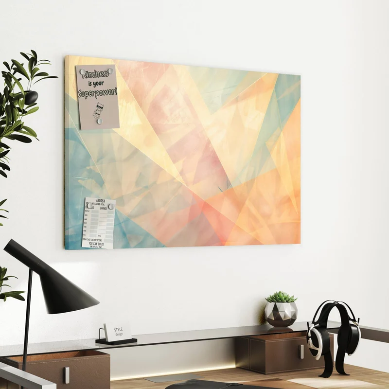 Metall Magnettafel - Geometrie in Pastell