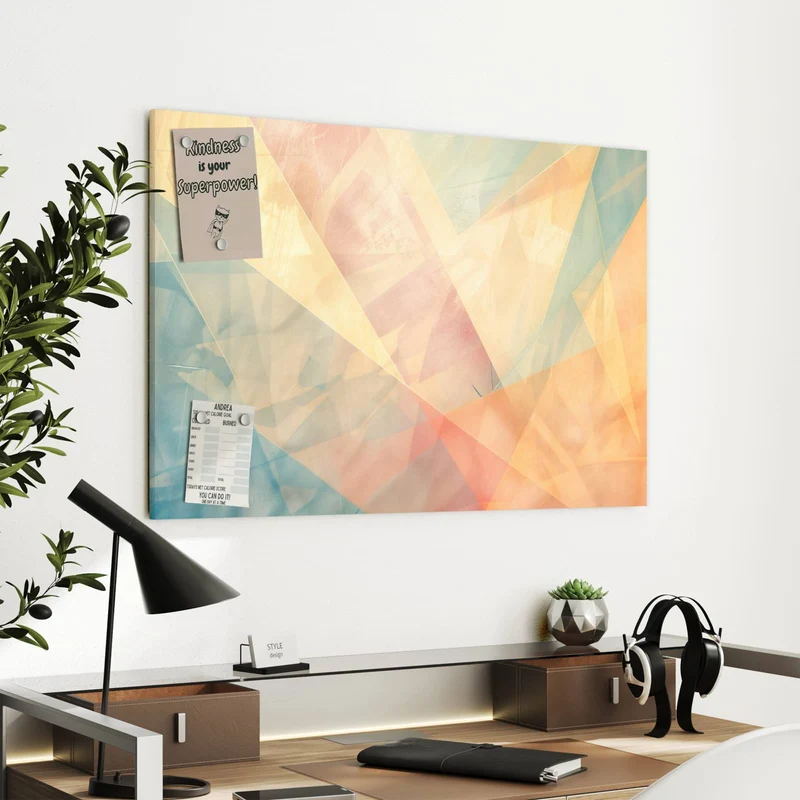 Metall Magnettafel - Geometrie in Pastell