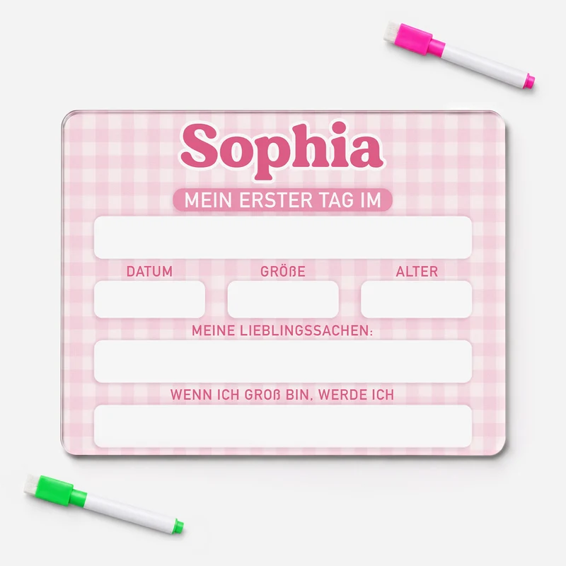 Mein Erster Tag In Der Schule - Personalisierte Geschenke Kinder | Acryl Maltafel Schulstart