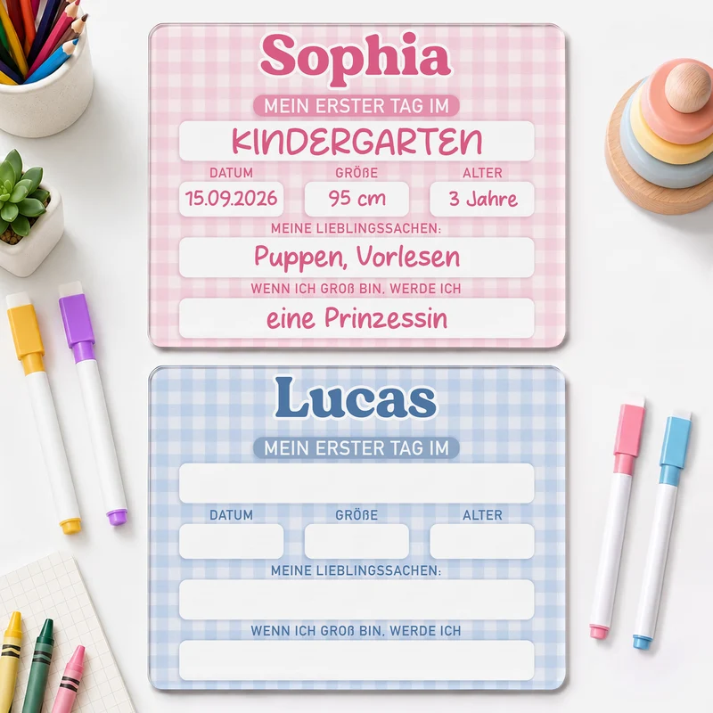 Mein Erster Tag In Der Schule - Personalisierte Geschenke Kinder | Acryl Maltafel Schulstart
