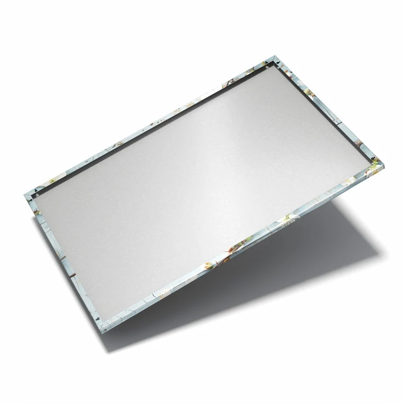 Metall Magnettafel - Blüten auf blauem Holz