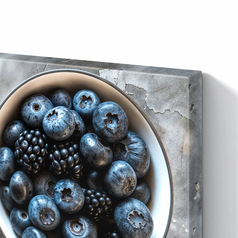 Metall Magnettafel - Schale mit Blaubeeren