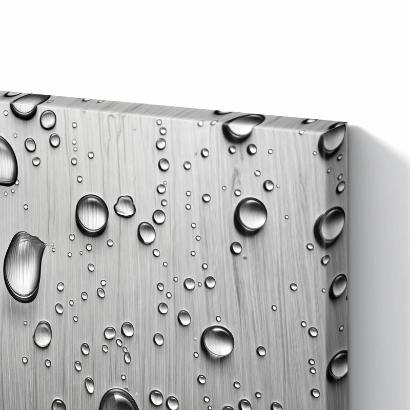 Metall Magnettafel - Wassertropfen auf Metall