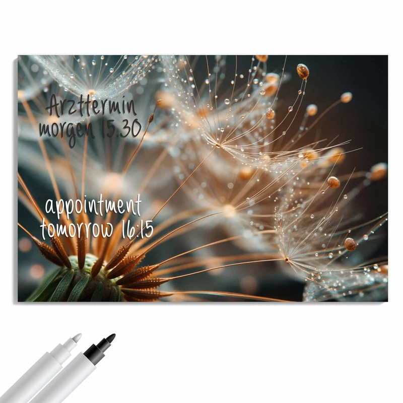 Metall Magnettafel - Pusteblumenperlen