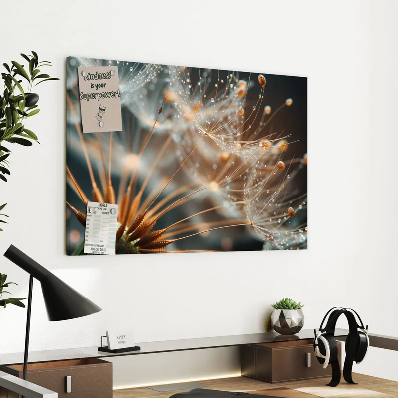 Metall Magnettafel - Pusteblumenperlen