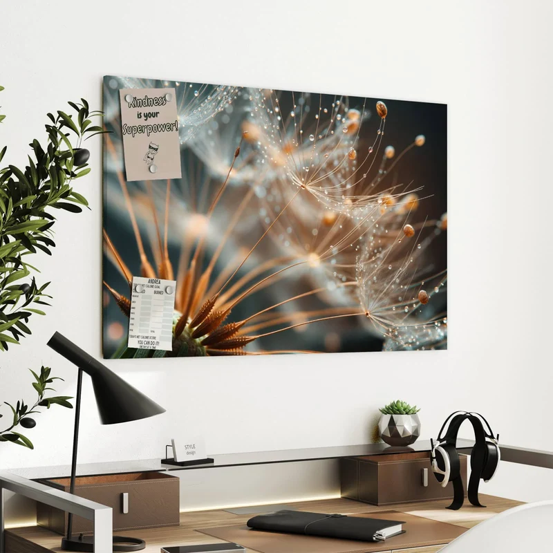 Metall Magnettafel - Pusteblumenperlen
