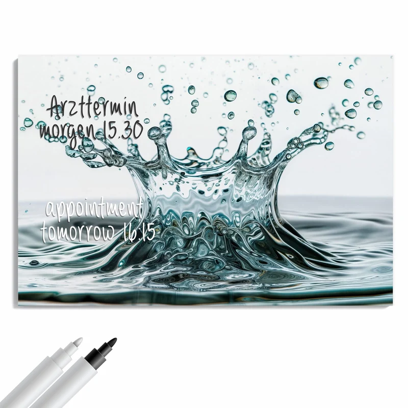 Metall Magnettafel - Spritzende Wasserkrone