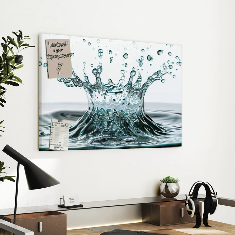 Metall Magnettafel - Spritzende Wasserkrone