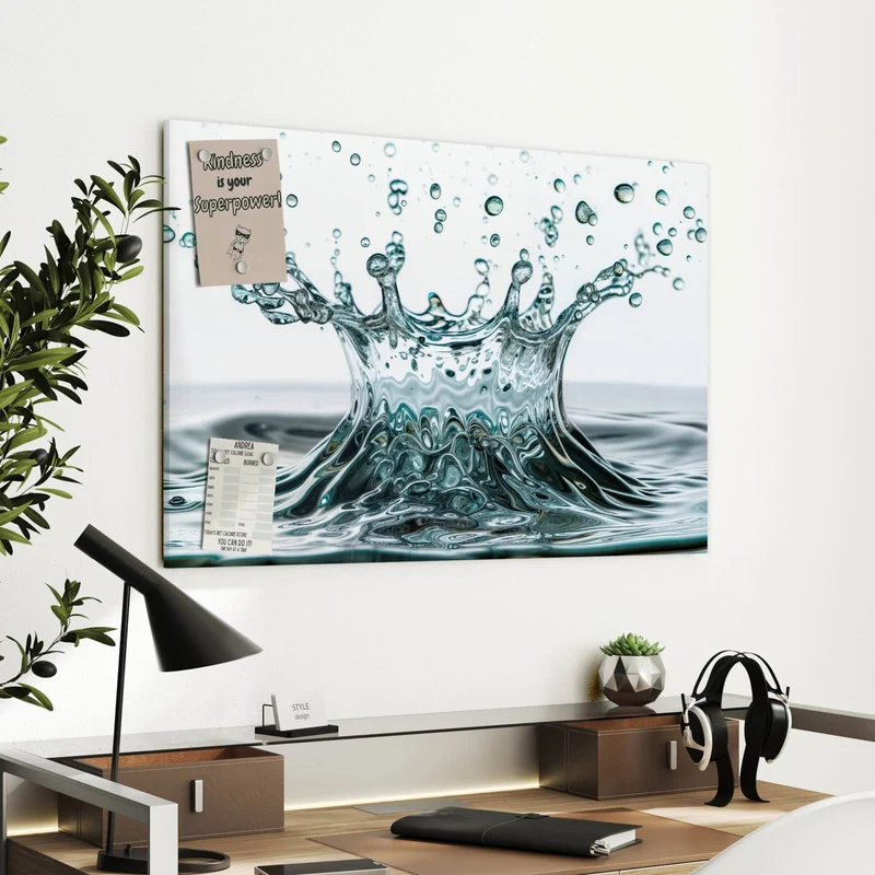 Metall Magnettafel - Spritzende Wasserkrone