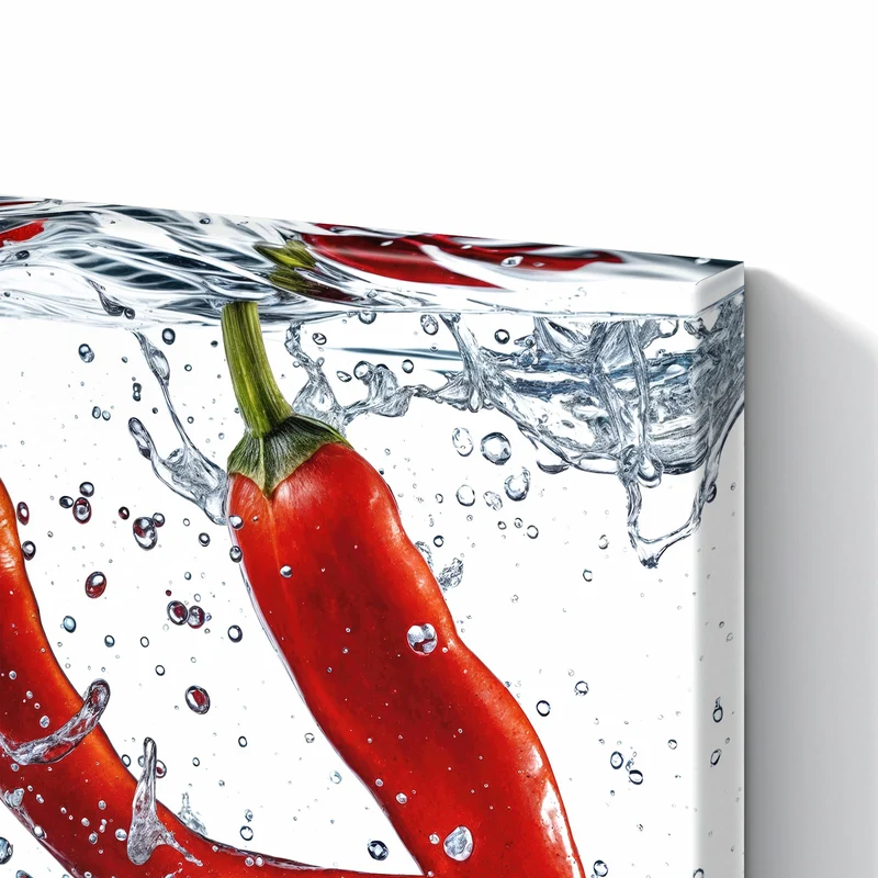 Metall Magnettafel - Drei Chilis im Wasser