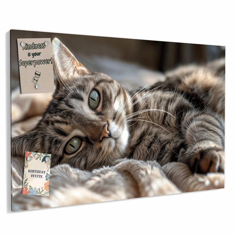 Metall Magnettafel - Gemütliche Katze