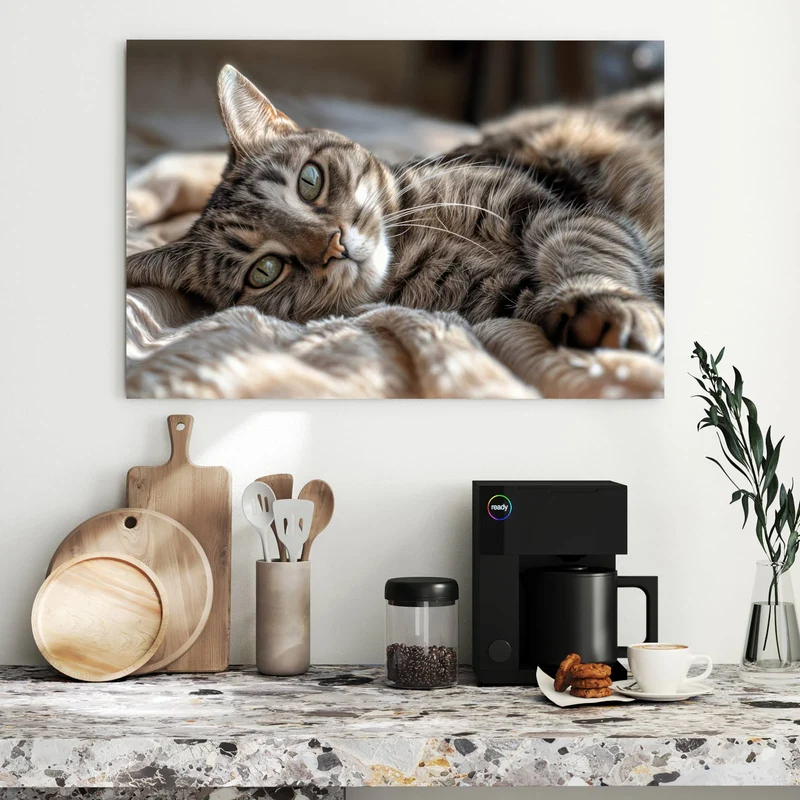Metall Magnettafel - Gemütliche Katze