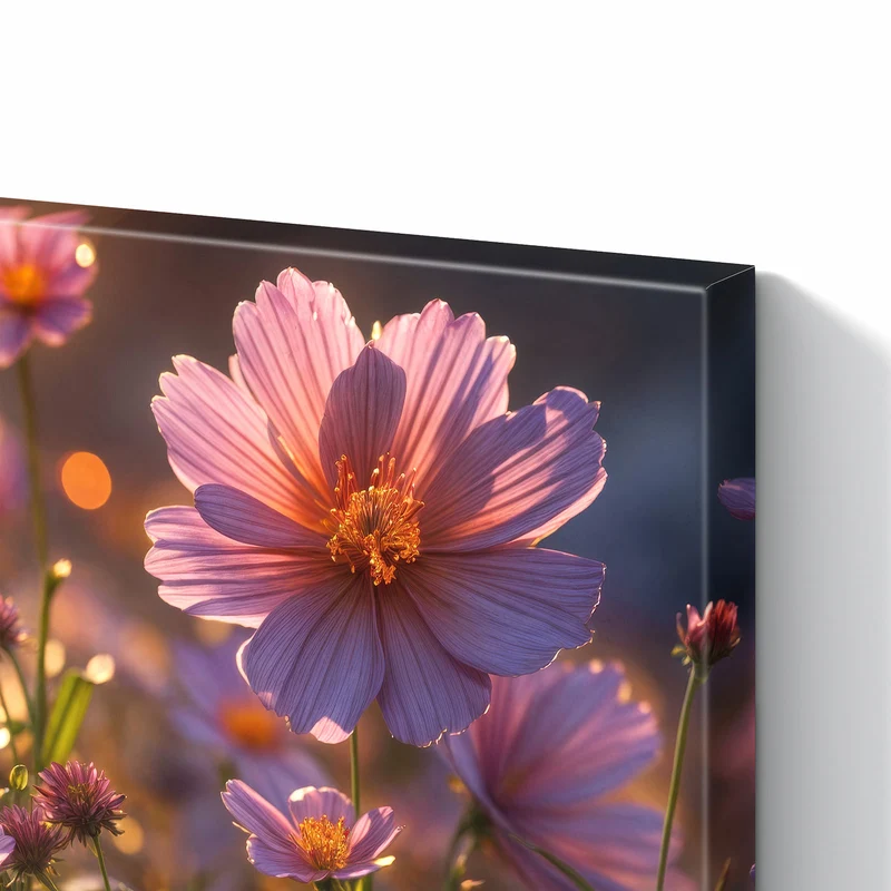 Metall Magnettafel - Rosa Blütenwiese