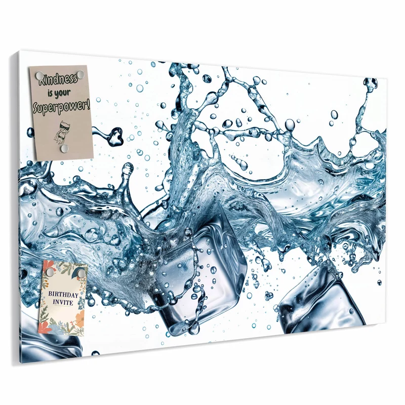 Metall Magnettafel - Eiswürfel im Wasser