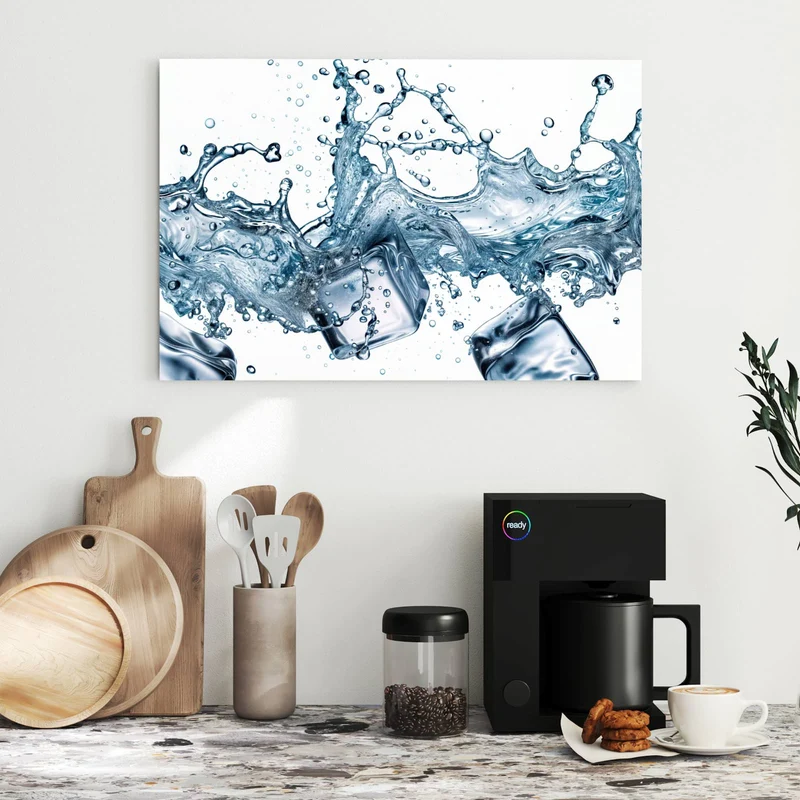 Metall Magnettafel - Eiswürfel im Wasser