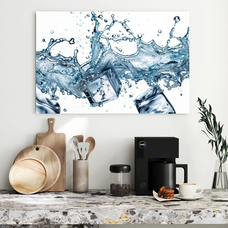 Metall Magnettafel - Eiswürfel im Wasser