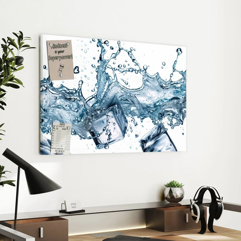 Metall Magnettafel - Eiswürfel im Wasser