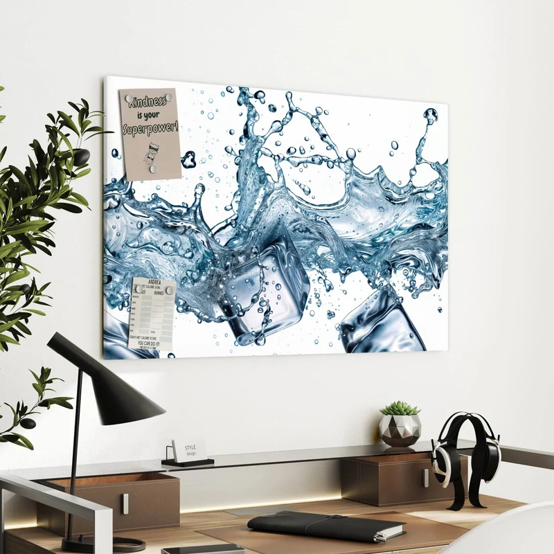 Metall Magnettafel - Eiswürfel im Wasser