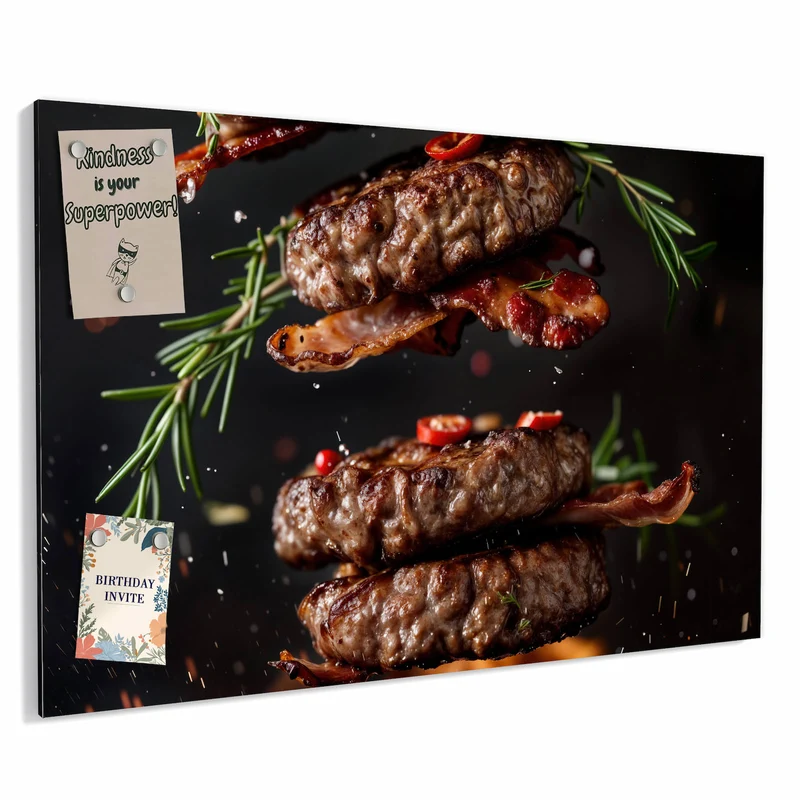 Metall Magnettafel - Burger Patties