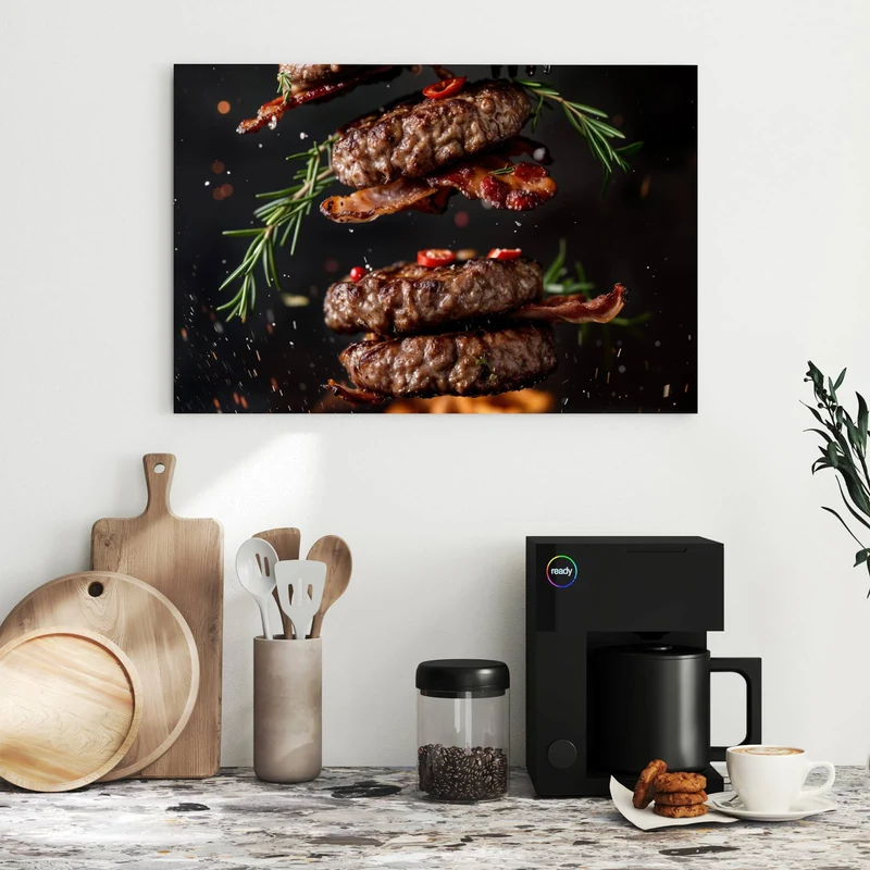 Metall Magnettafel - Burger Patties