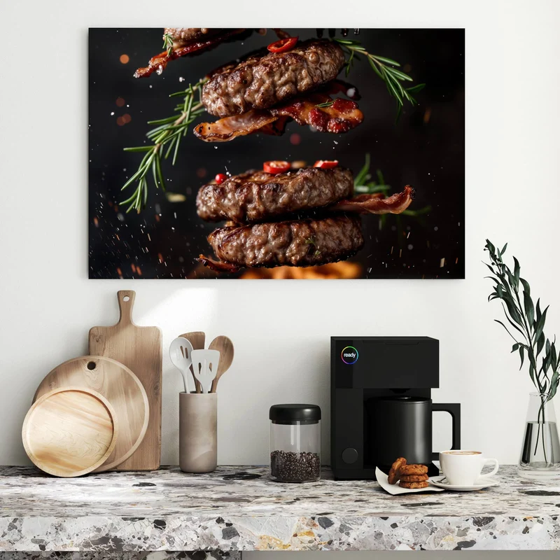 Metall Magnettafel - Burger Patties