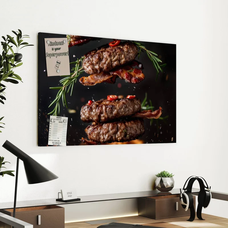 Metall Magnettafel - Burger Patties