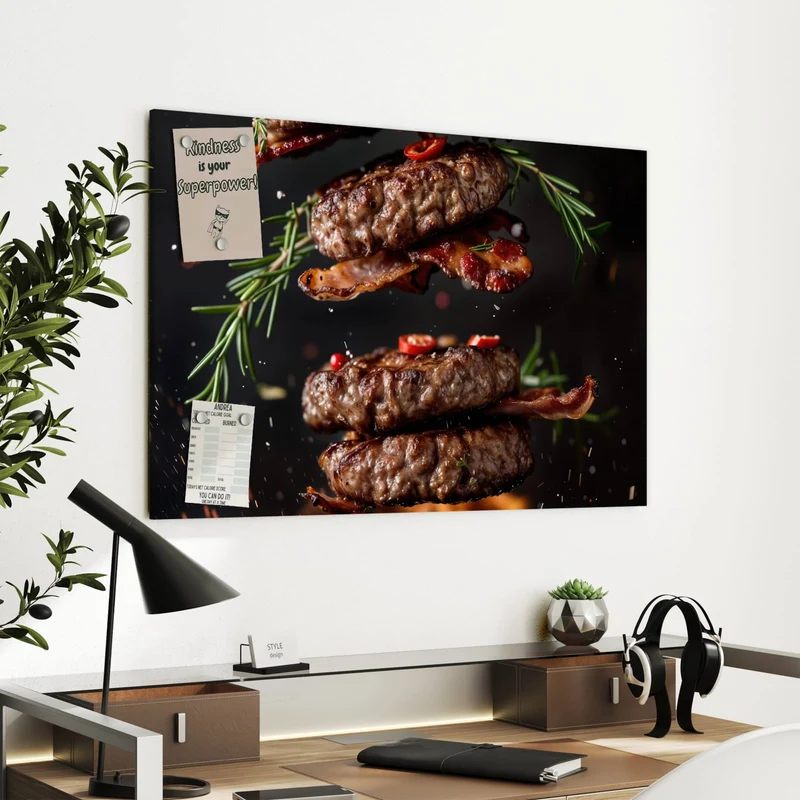 Metall Magnettafel - Burger Patties