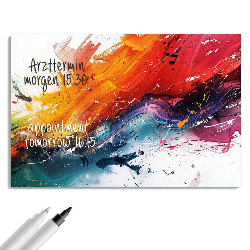 Metall Magnettafel - Farbenexplosion