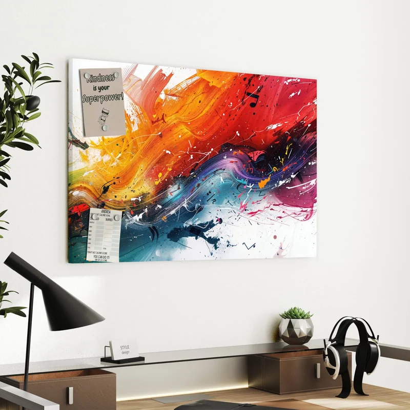 Metall Magnettafel - Farbenexplosion