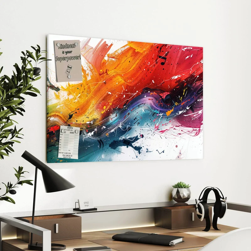 Metall Magnettafel - Farbenexplosion