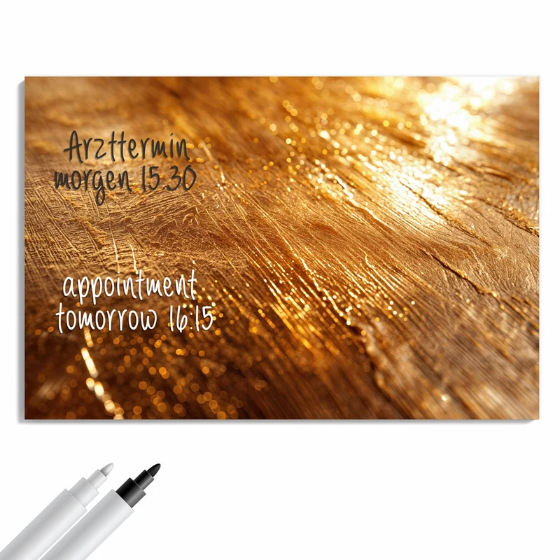 Metall Magnettafel - Schimmerndes Gold