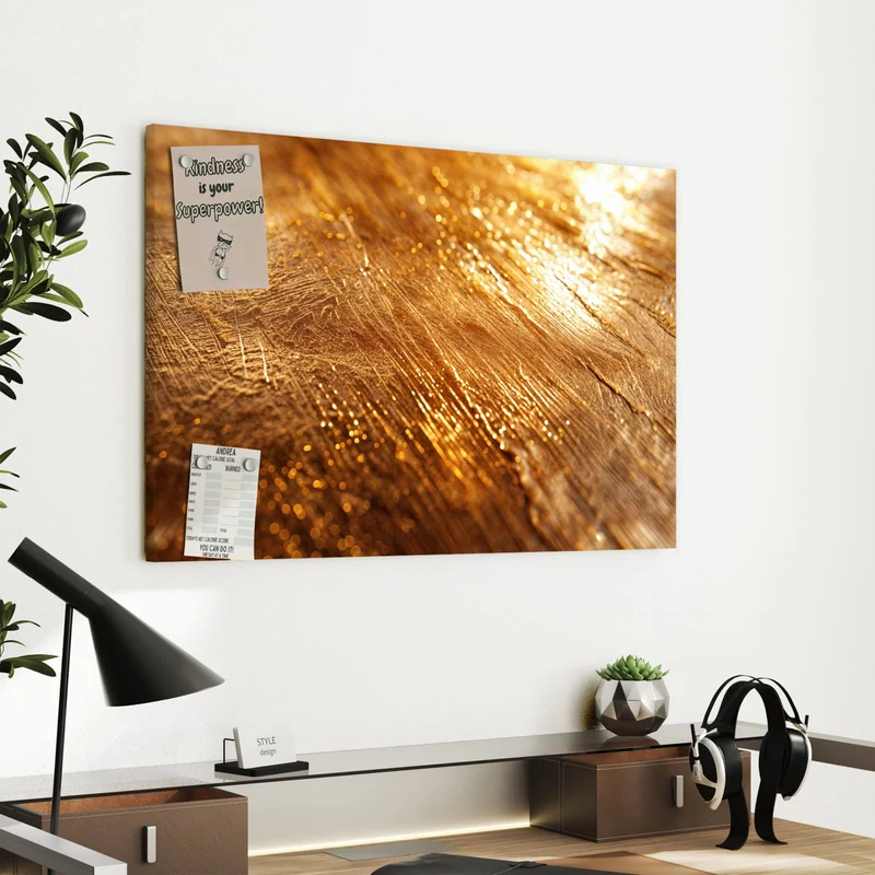 Metall Magnettafel - Schimmerndes Gold