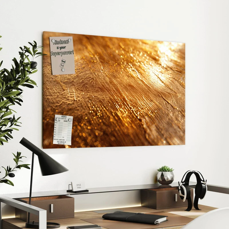 Metall Magnettafel - Schimmerndes Gold