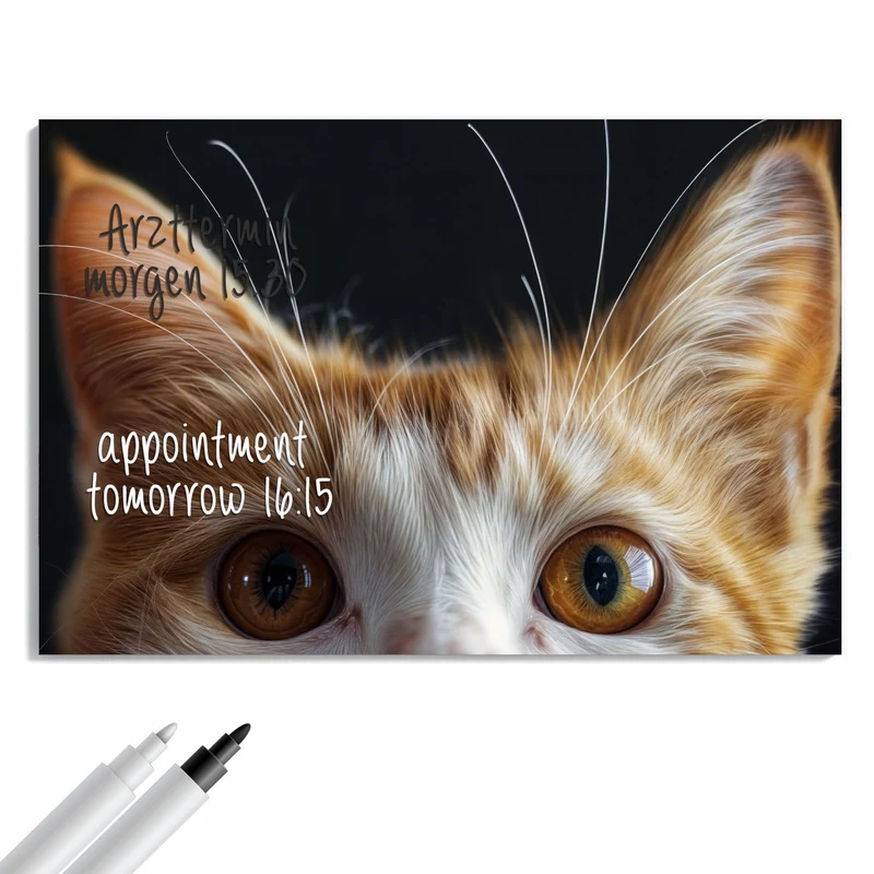 Metall Magnettafel - Katze mit Bernsteinaugen