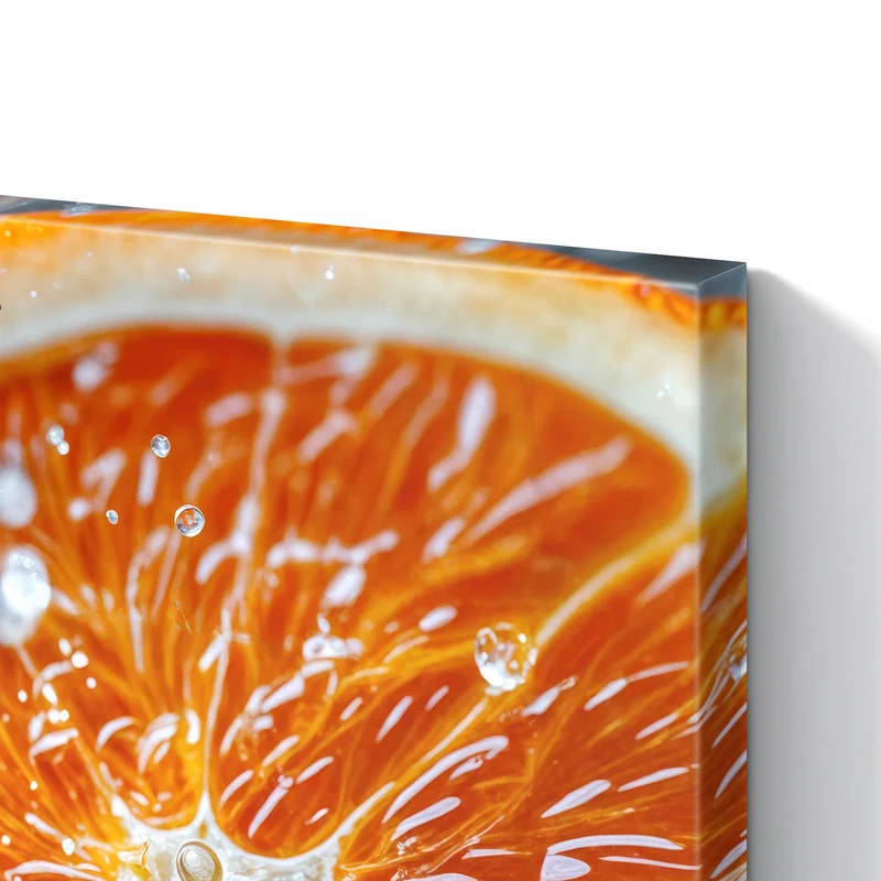 Metall Magnettafel - Orangenscheibe im Wasser