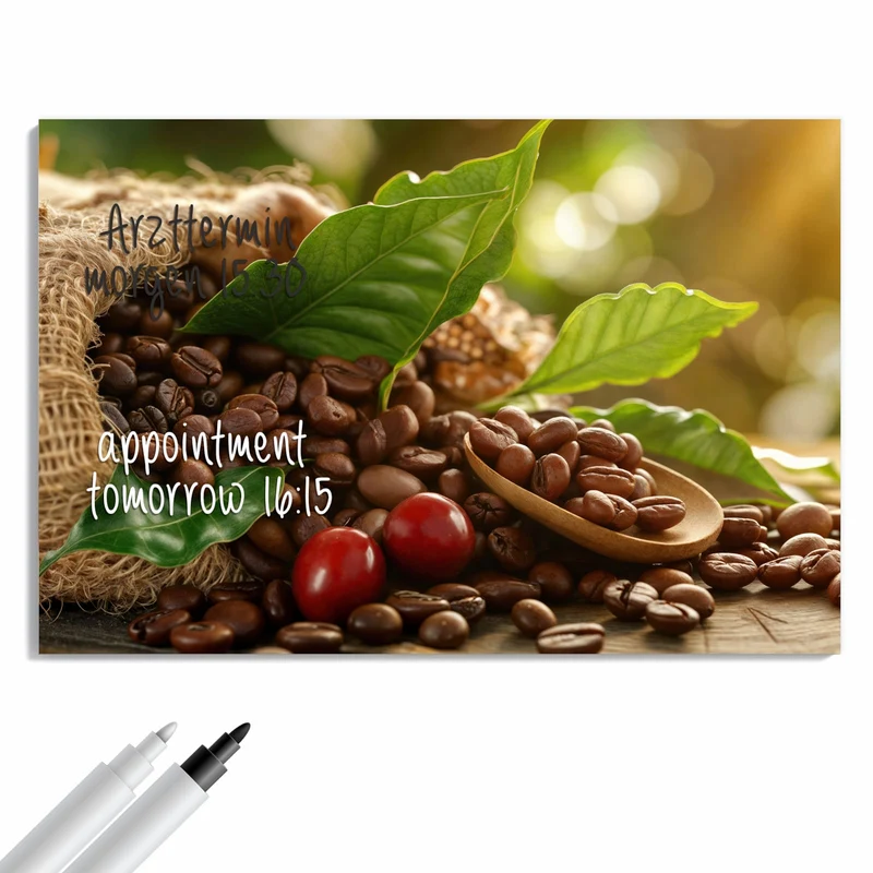 Metall Magnettafel - Rote Kaffeekirschen