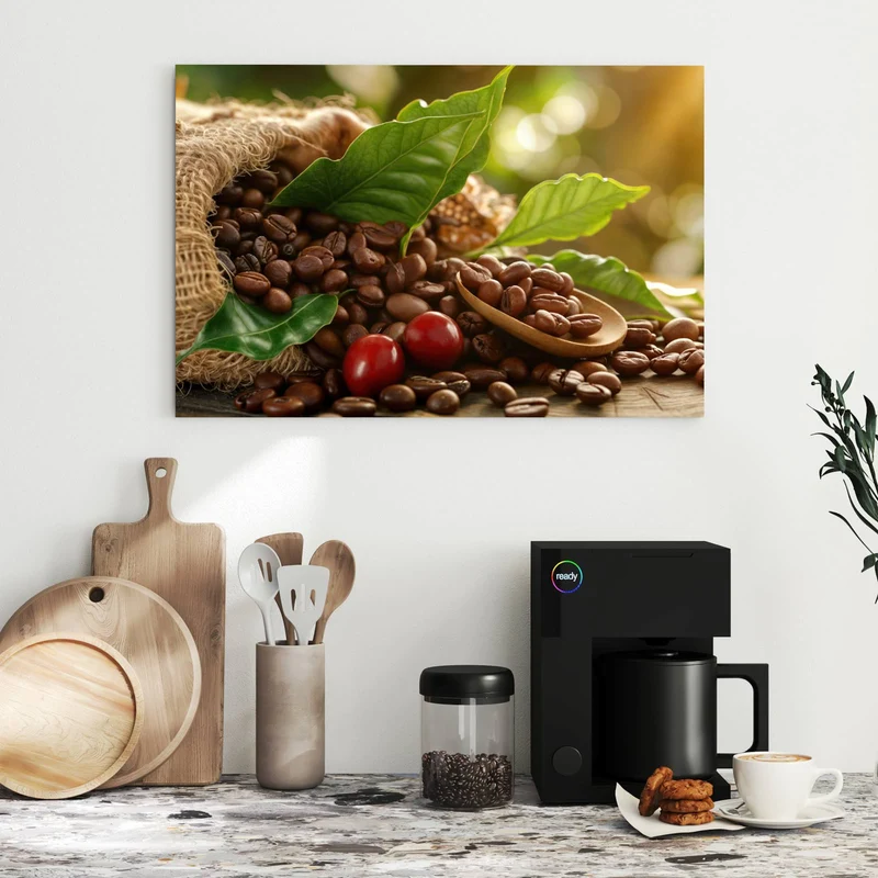 Metall Magnettafel - Rote Kaffeekirschen