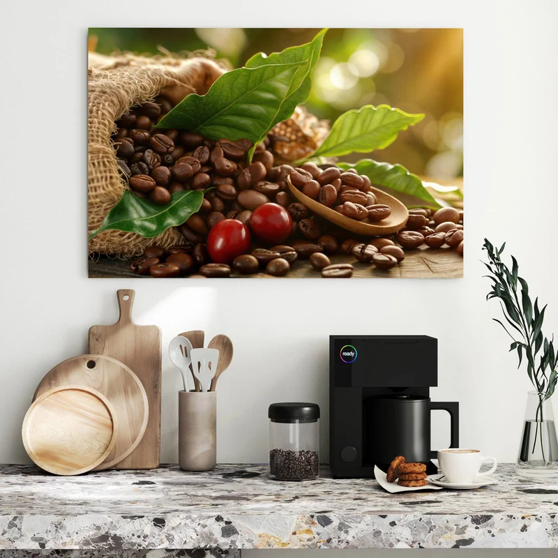 Metall Magnettafel - Rote Kaffeekirschen