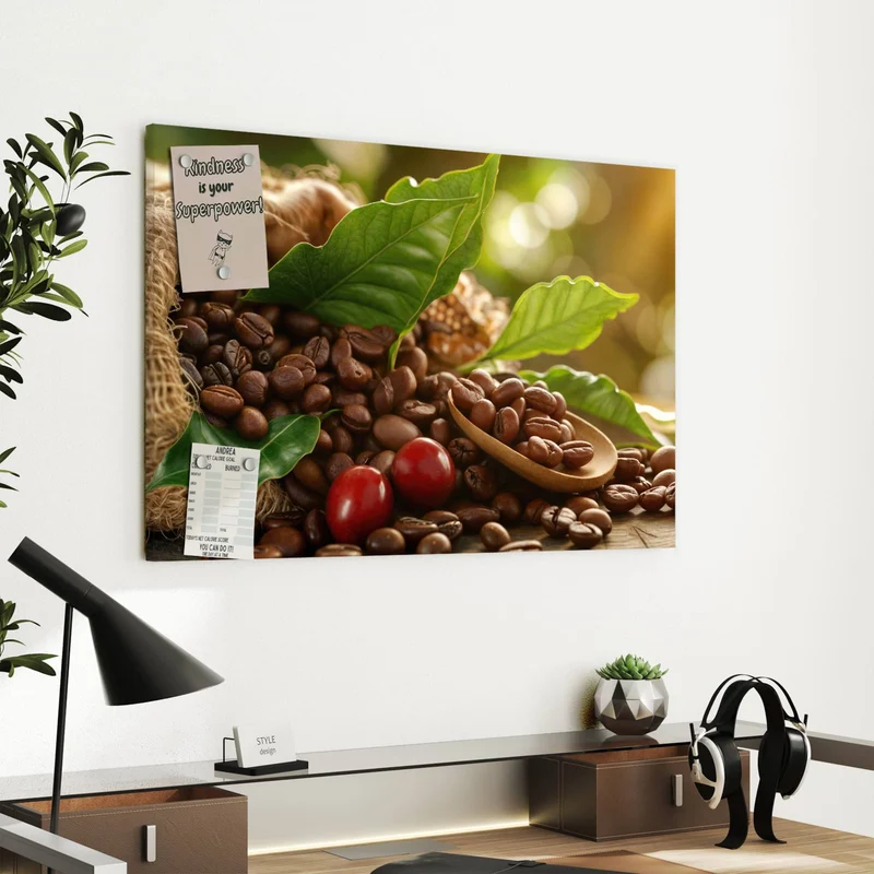 Metall Magnettafel - Rote Kaffeekirschen
