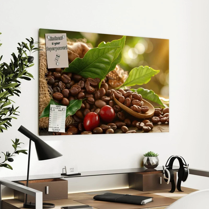 Metall Magnettafel - Rote Kaffeekirschen
