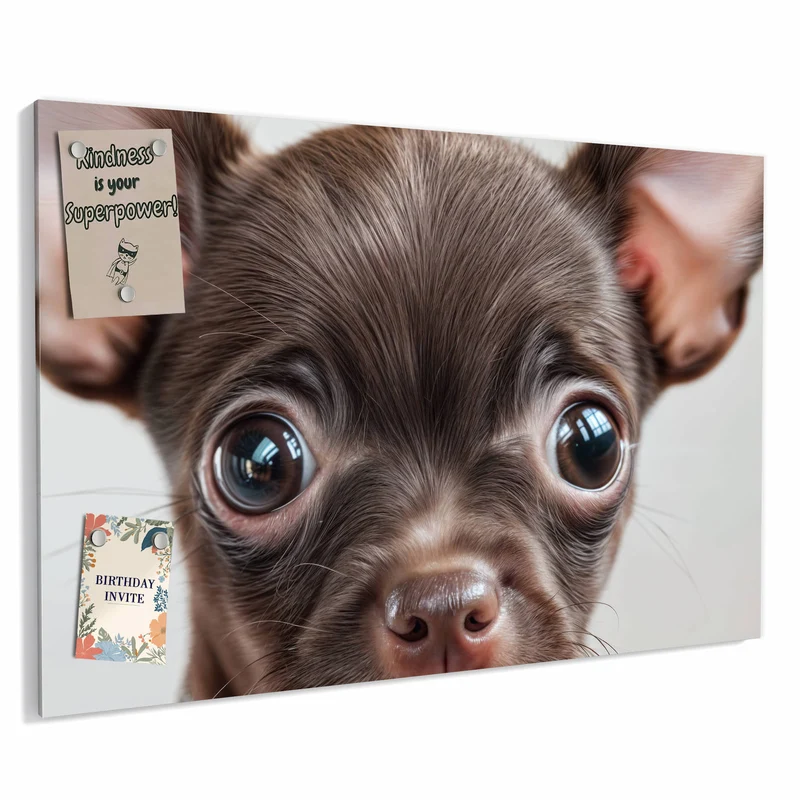 Metall Magnettafel - Chihuahua mit Halsband