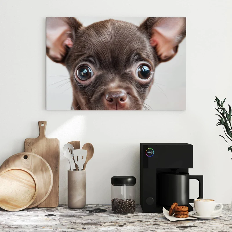 Metall Magnettafel - Chihuahua mit Halsband