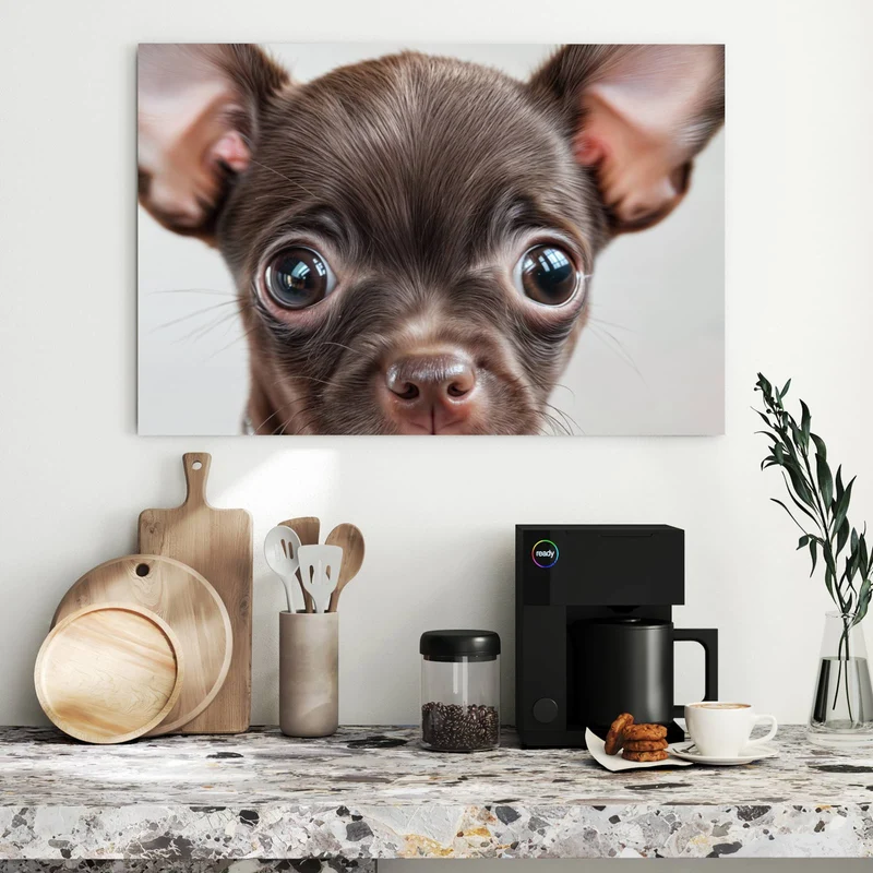 Metall Magnettafel - Chihuahua mit Halsband